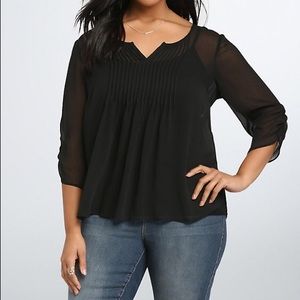 Chiffon Pintuck Top